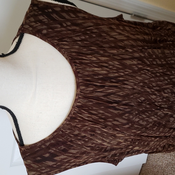 Coldwater Creek Brown & Tan Dressy Dress - Picture 2 of 13